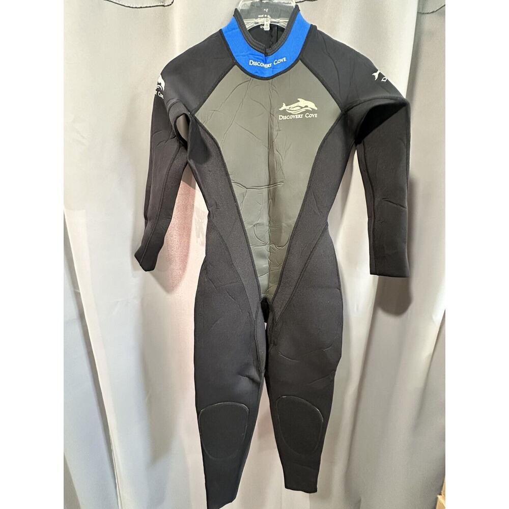 Discovery Cove Ocean Tec Long Sleeve Back Zip Full Wetsuit Black Womens Size 4